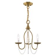 Alessia 3-Light Mini Chandelier in Antique Brass