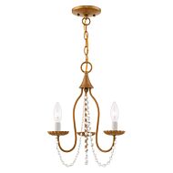 Alessia 3-Light Mini Chandelier in Antique Gold Leaf