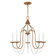 Alessia 5-Light Chandelier in Antique Gold Leaf