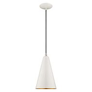 Dulce 1-Light Mini Pendant in Shiny White w with Polished Chromes