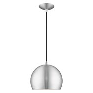 Piedmont 1-Light Mini Pendant in Brushed Aluminum w with Polished Chromes