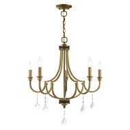 Glendale 5-Light Chandelier in Antique Brass w with Bronzes