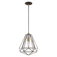 Knox 1-Light Mini Pendant in Bronze w with Antique Brasss