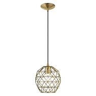 Geometrix 1-Light Mini Pendant in Antique Brass