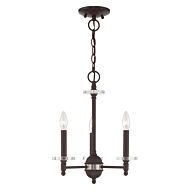 Bennington 3-Light Mini Chandelier in Bronze w with Brushed Nickel