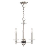 Bennington 3-Light Mini Chandelier in Brushed Nickel w with Bronze