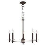 Bennington 5-Light Chandelier in Bronze w with Brushed Nickel