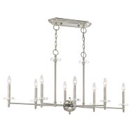 Bennington 8-Light Linear Chandelier in Brushed Nickel w with Bronze