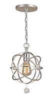 Crystorama Solaris 9 Inch Pendant Light in Olde Silver