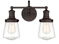 Taylor 2-Light Bathroom Vanity Light in Satin Bronze