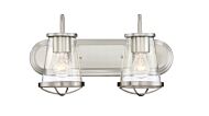 Darby 2-Light Bathroom Vanity Light Bar in Satin Platinum