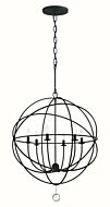 Solaris Six Light Chandelier in Black by Crystorama