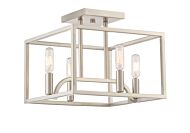 Uptown 4-Light Semi-Flush Mount in Satin Platinum