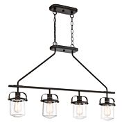 Jaxon 4-Light Linear Chandelier in Oil Rubbed Bronze