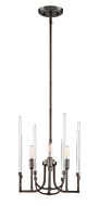 Laretto 4-Light Chandelier in Satin Copper Bronze