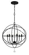 Solaris Six Light Chandelier in Black by Crystorama