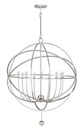 Crystorama Solaris 9 Light 50 Inch Industrial Chandelier in Olde Silver with Clear Glass Drops Crystals