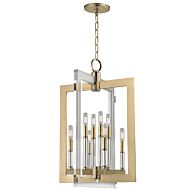 Hudson Valley Wellington 8 Light 27 Inch Pendant Light in Aged Brass