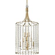 Hudson Valley Whitestone 9 Light 46 Inch Pendant Light in Aged Brass