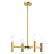 Copenhagen 4-Light Mini Chandelier in Satin Brass w with Bronzes