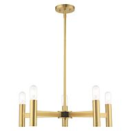 Copenhagen 5-Light Chandelier in Satin Brass w with Bronzes