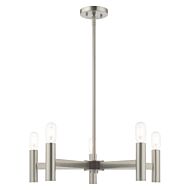 Copenhagen 5-Light Chandelier in Brushed Nickel w with Bronzes