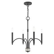 Wisteria 4-Light Mini Chandelier in Scandinavian Gray w with Brushed Nickel