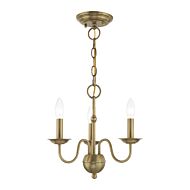 Windsor 3-Light Mini Chandelier in Antique Brass