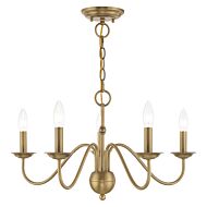 Windsor 5-Light Chandelier in Antique Brass