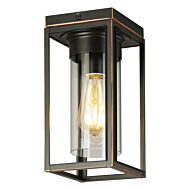 Walker Hill 1-Light Outdoor Flush Mount in Oil Rubbed Bronze