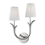 Hudson Valley Deering 2 Light 18 Inch Wall Sconce in Polished Nickel