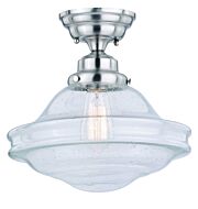 Huntley 1-Light Semi-Flush Mount in Satin Nickel