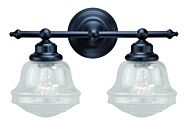 Huntley 2-Light Bathroom Vanity Light in Oil Rubbed Bronze