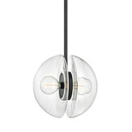 Kert 2-Light Pendant in Black Brass