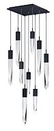 Quartz 9-Light LED Pendant in Black