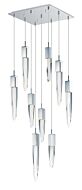 Quartz 9-Light LED Pendant in Polished Chrome