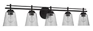 Drake 5-Light Bathroom Vanity Light in Flat Black