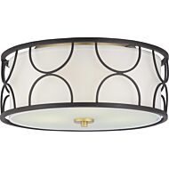 Landree 3-Light Flush Mount in Black