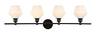 Gene 4-Light Wall Sconce in Black