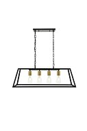 Resolute 4-Light Pendant in brass