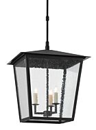 Currey & Company 3 Light 23 Inch Bening Large Outdoor Lantern in Midnight