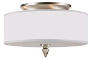 Crystorama Luxo 3 Light 14 Inch Ceiling Light in Satin Nickel