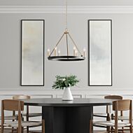 Carruth Five Light Chandelier in Matte Black Modern Gold by Millennium