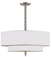 Crystorama Luxo 5 Light 22 Inch Transitional Chandelier in Satin Nickel