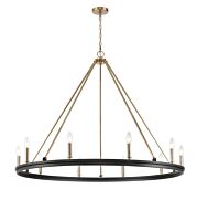 Carruth Ten Light Chandelier in Matte Black Modern Gold by Millennium