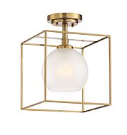 Cowen 1-Light Semi-Flushmount in Brushed Gold