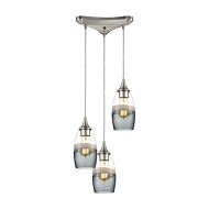 Sutter Creek 3-Light Pendant in Satin Nickel