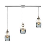 Sutter Creek 3-Light Pendant in Satin Nickel