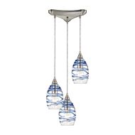 Vines 3-Light Pendant in Satin Nickel