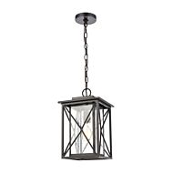 Carriage Light 1-Light Outdoor Pendant in Matte Black